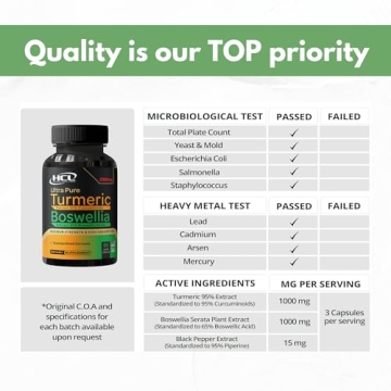 HCL Turmeric Boswellia Extract Natural Joint Support 90 Capsules