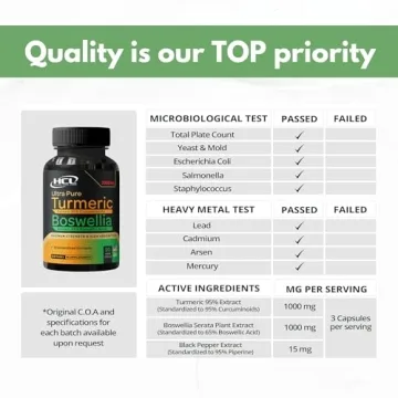 HCL Turmeric Boswellia Extract Natural Joint Support 90 Capsules