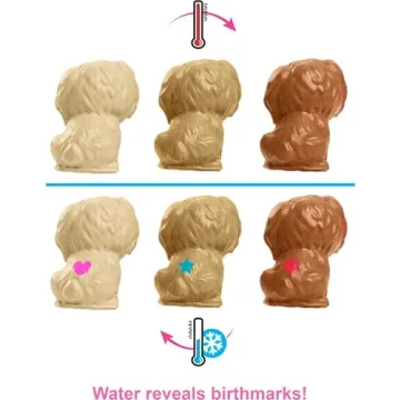 Barbie Doll & Pets Set, Blonde with Mommy Dog, 3 Newborn Puppies with Color-Change Feature & Pet Accessories