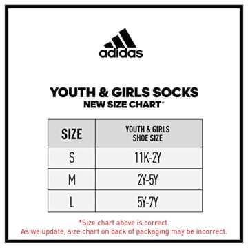 adidas Athletic Cushioned Crew Socks (6 Pairs) Kids Discontinued, Black/Onix Grey/Night Grey, Medium