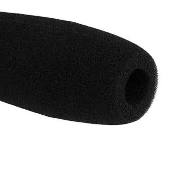 AKOAK 1pc x 12 cm Black Camera Microphone Windscreen Soft Foam Mic Cover Sponge for Shotgun Microphones for Audio-Technica, Azden, Ikegami, Panasonic, Schoeps, Shure, Sennheiser & Sony Mics