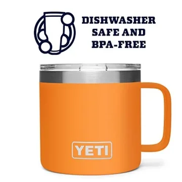 YETI Rambler 14 oz Mug, Vacuum Insulated, Stainless Steel with MagSlider Lid, King Crab 1 Count (Pack of 1)