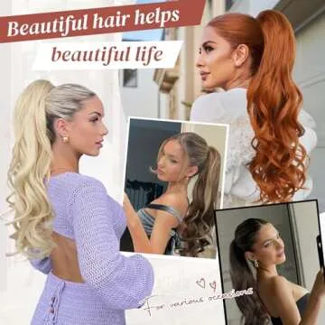 LONAI 24" Ponytail Extension - Curly Wavy Clip-In Hair