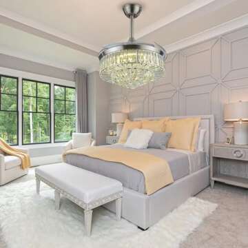 Stylish RuiWing 42'' Crystal Ceiling Fan with LED Light