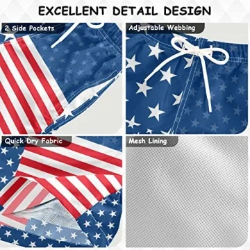 Matching Swim Trunks for Dad and Son American Flag