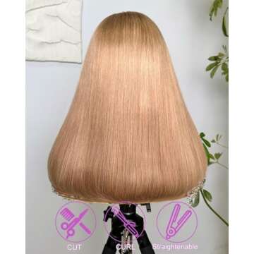Arabella 5x6 Ready to Go Glueless Wigs Human Hair 230% Density Lace Front Wigs Human Hair 12A Light ...
