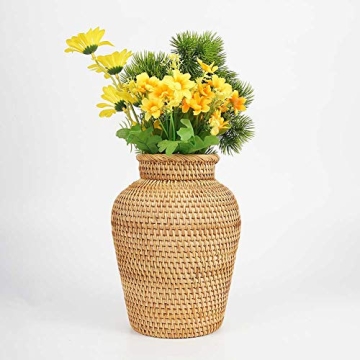 Rattan Vase Handmade Woven Plant Flower Vase for Decor