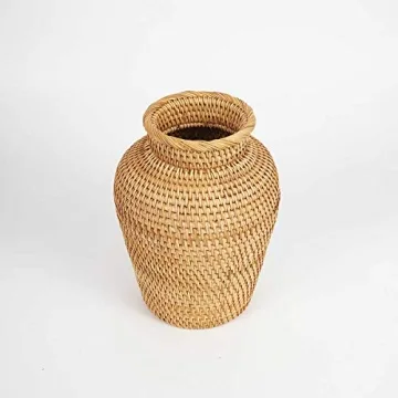Rattan Vase Handmade Woven Plant Flower Vase for Decor