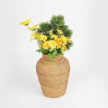 Rattan Vase Handmade Woven Plant Flower Vase for Decor