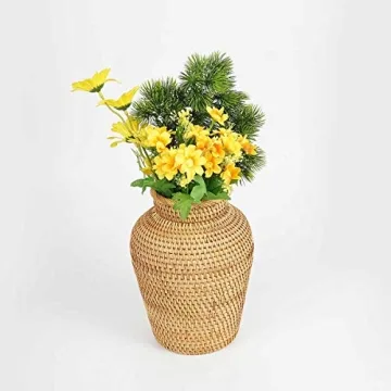 Rattan Vase Handmade Woven Plant Flower Vase for Decor