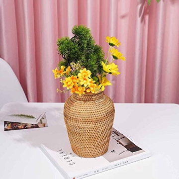 Rattan Vase Handmade Woven Plant Flower Vase for Decor