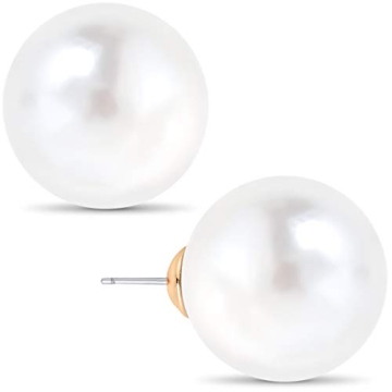 Extra Large Pearl Earrings for Women - Big Pearl Earrings for Women, Large Pearl Studs, Oversized Pe...