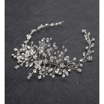 Denifery Crystal Headband Elegant Bridal Hair Piece