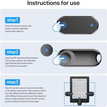 Sycelu RF Remote Control Page Turner for Kindle Paperwhite Accessories Ipad Reading Kobo Surface Comics/Novels Tablets Android Taking Photos Camera Video Recording Triggers(Black)