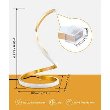 NUÜR Spiral LED Table Lamp Modern Dimmable Design