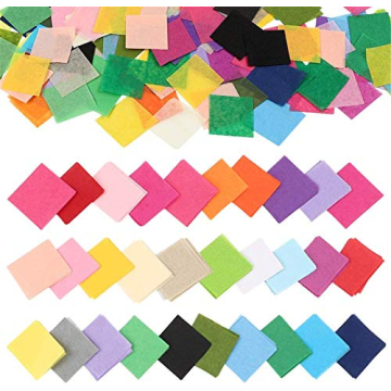 Outuxed 4800pcs 1Inch Tissue Paper Squares, 30 Assorted Colors Precut Craft Paper, Tissue Paper Squa...