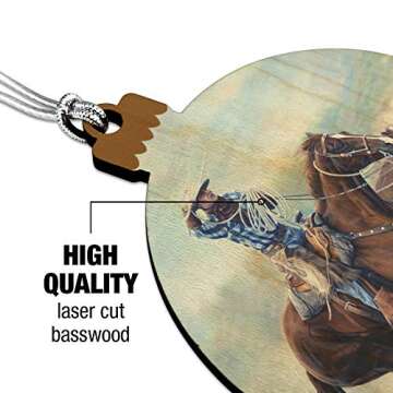 GRAPHICS & MORE Cattle Drive Western Cowboy in The Loop Wood Christmas Tree Holiday Ornament