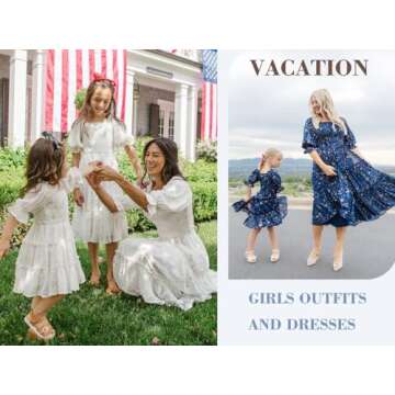 Girls Dresses Kids Stars Midi Dress Mid Night Toddler Short Sleeve Casual Fashion Clothes Flowy Outf...