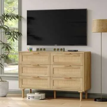 Stylish Furniouse 6 Drawer Rattan Dresser for Your Home
