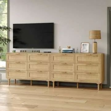 Stylish Furniouse 6 Drawer Rattan Dresser for Your Home