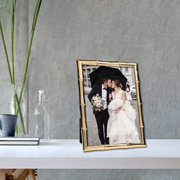 Lawrence Frames 5x7 Gold Bamboo Design Picture Frame