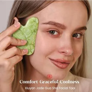 Gua Sha Facial Tools - Natural Jade for Skin Care