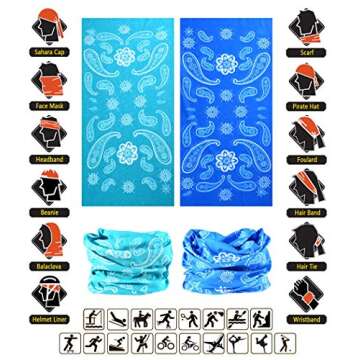 VANCROWN Headwear Wide Headbands Scarf Head Wrap Mask Neck Warmer (6PC.Paisley Series.1)