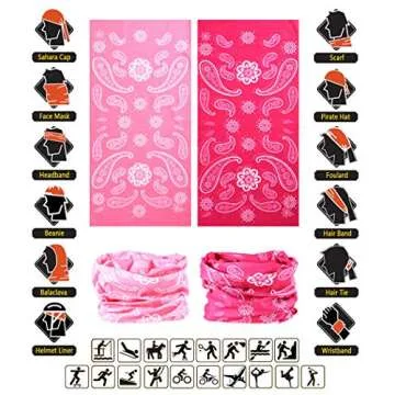 VANCROWN Headwear Wide Headbands Scarf Head Wrap Mask Neck Warmer (6PC.Paisley Series.1)