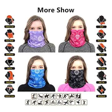 VANCROWN Headwear Wide Headbands Scarf Head Wrap Mask Neck Warmer (6PC.Paisley Series.1)