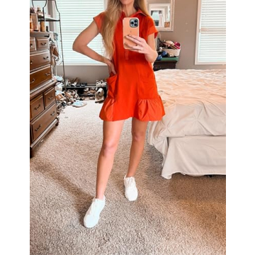 EsheSy Women's Cozy Button Down Mini Dress with Pockets