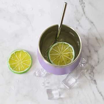 Deitybless 6 Pack 12 oz Stainless Steel Wine Tumbler with Lids, Double Wall Vacuum Insulated Travel Cup Including 6 Straws Set for Coffee, Cocktail, Drink, Tea and Beer (Assorted Colors)