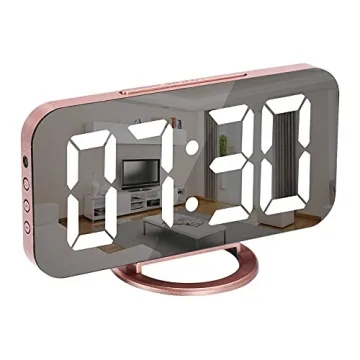 Modern SZELAM Alarm Clock with Mirror and USB Charging