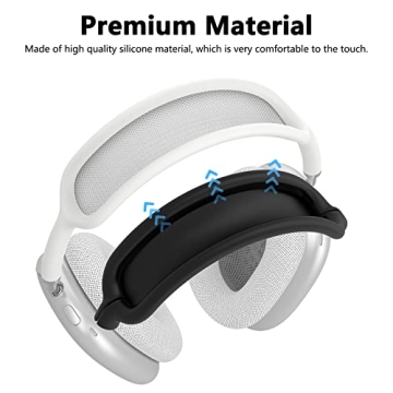 Silicone Case Cover for AirPods Max Headphones,Ear Pad Case Cover/Ear Cups Cover/Headband Cover for AirPods Max (USB-C/Lightning)(2024/2020),Accessories Silicone Protector for Apple AirPods Max, Black
