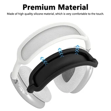 Silicone Case Cover for AirPods Max Headphones,Ear Pad Case Cover/Ear Cups Cover/Headband Cover for AirPods Max (USB-C/Lightning)(2024/2020),Accessories Silicone Protector for Apple AirPods Max, Black