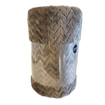 The Big One Throw Blanket Plush Super Soft Warm Cozy for Living Room 60 x 72 inches Oversized (Gray Chevron)