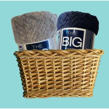 The Big One Throw Blanket Plush Super Soft Warm Cozy for Living Room 60 x 72 inches Oversized (Gray Chevron)