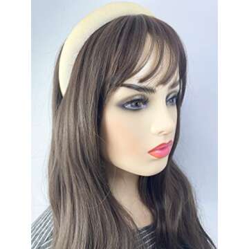 Firecolor Chic 2PCS Black Ivory Padded Headbands Velvet Headband for Thick Hairbands Vintage Hair bands for Women girls accessories set Trendy and Cute solid color headbands (ASSORTED-2Q)