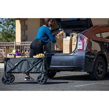 ONIVA - a Picnic Time Brand Adventure Wagon All-Terrain Folding Beach Wagon with Big Wheels - Sport Utility Wagon - Garden Wagon Collapsible - Wagon Cart, (Dark Gray)