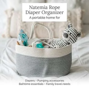 Natemia Premium Baby Diaper Caddy Organizer - Baby Gift Basket for Shower, Portable Diaper Organizer...