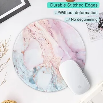 Premium Pink Marble Mouse Pad Non-Slip Washable Design