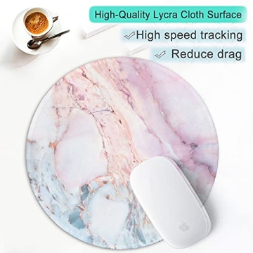 Premium Pink Marble Mouse Pad Non-Slip Washable Design
