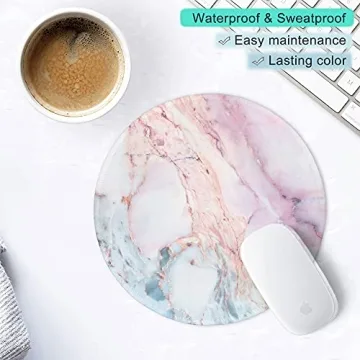 Premium Pink Marble Mouse Pad Non-Slip Washable Design