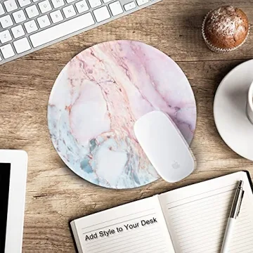 Premium Pink Marble Mouse Pad Non-Slip Washable Design
