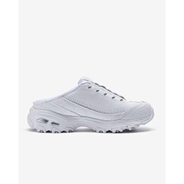 Skechers Sport Women's D'lites Bright Sky Fashion Sneaker, White/Silver, 9.5 W US