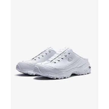 Skechers Sport Women's D'lites Bright Sky Fashion Sneaker, White/Silver, 9.5 W US