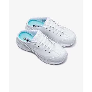 Skechers Sport Women's D'lites Bright Sky Fashion Sneaker, White/Silver, 9.5 W US