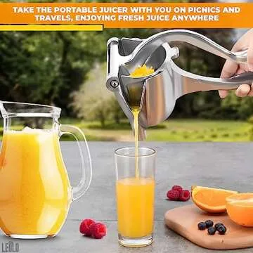 Hand Juicer Squeezer - Aluminum Manual Hand Press Juicer, Comfortable Ergonomic Grip for Efficient Juice Extraction of Pomegranates, Citrus, and other Fruits | Durable, Compact, Easy to Use and Clean