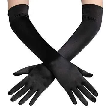 Elegant BABEYOND Long Opera Party 1920s Satin Gloves for Stylish Costumes and Events