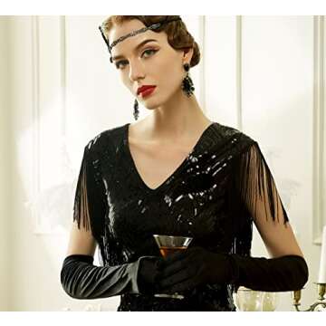 BABEYOND Long Satin Gloves for Parties and Costumes