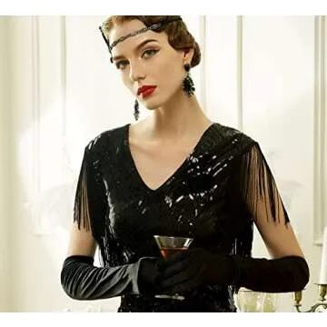 BABEYOND Long Satin Gloves for Parties and Costumes